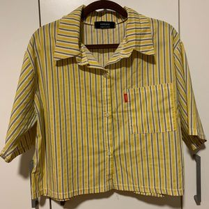 (Free) Made in Korea crop-length shirt (One size)